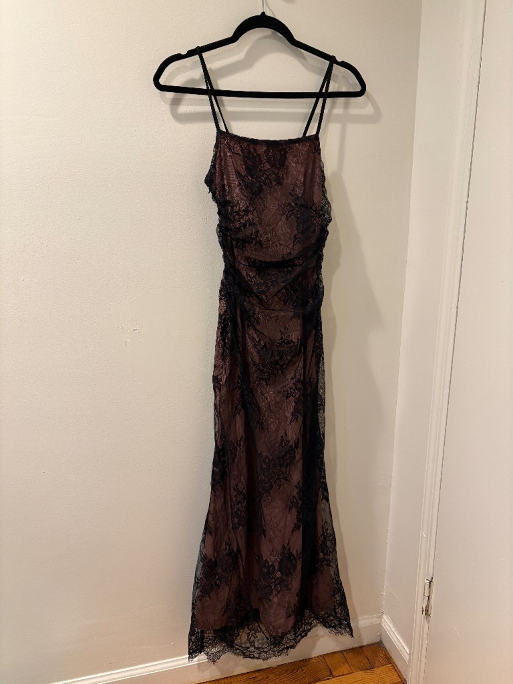 Pink Contrast Lace Dress with corseted back